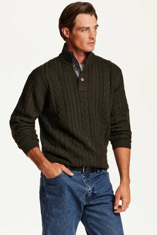 green sweater man wearing 