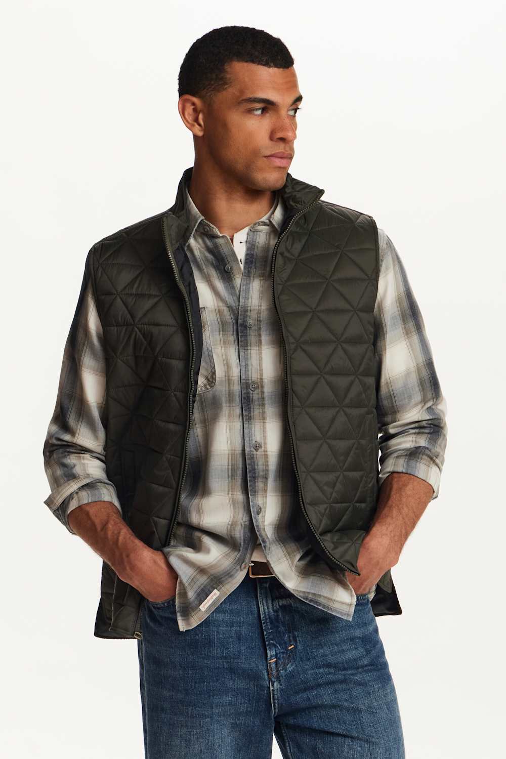 Weatherproof Vintage Triangle Quilted Vest for Men in Green – Glik's