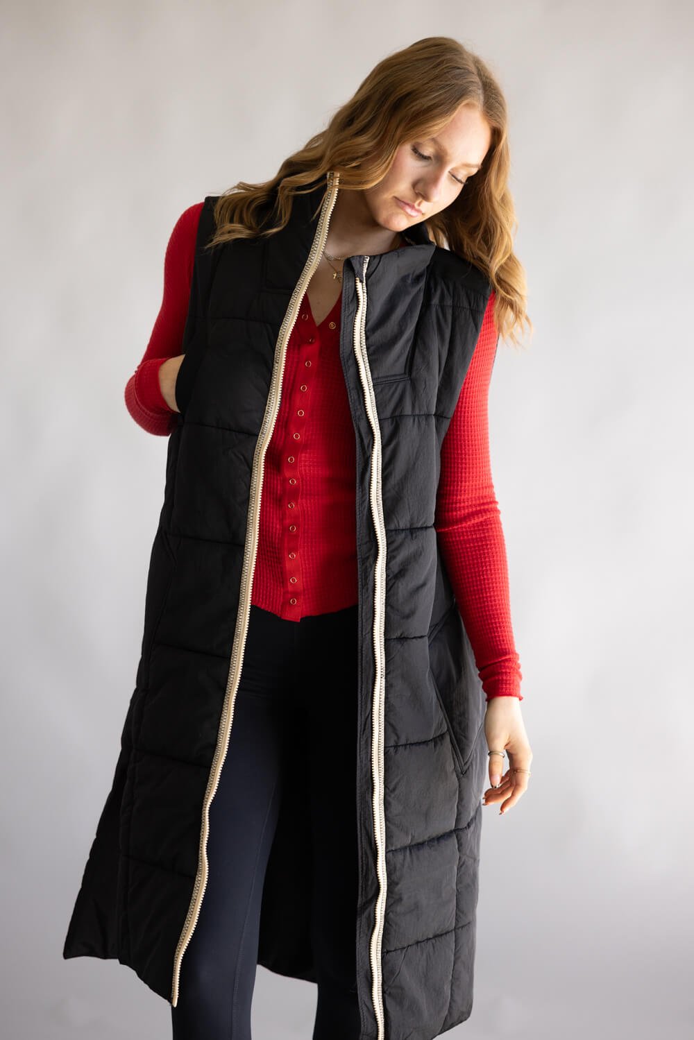 FP Movement On The Move Packable Puffer Vest for Women in Black