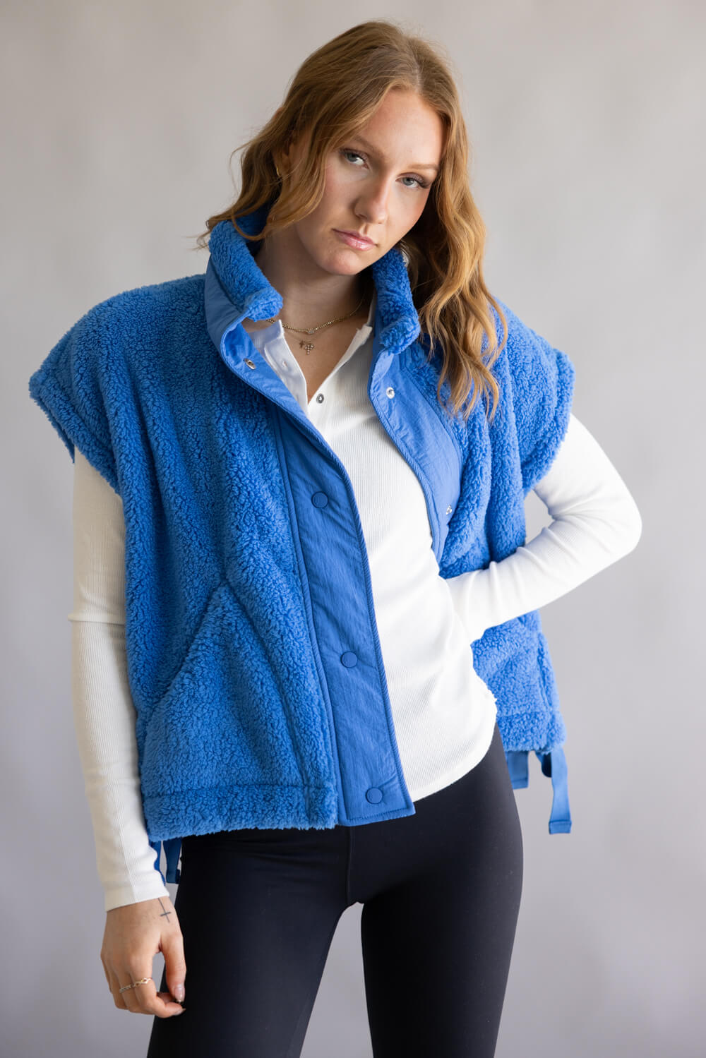 FP Movement Scout It Out Fleece Vest for Women in Light Cobalt