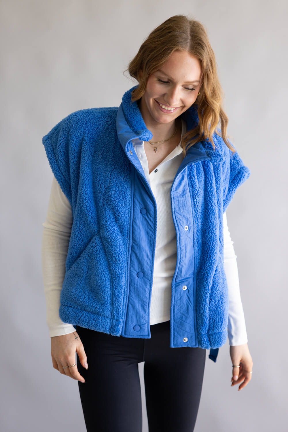 FP Movement Scout It Out Fleece Vest for Women in Light Cobalt