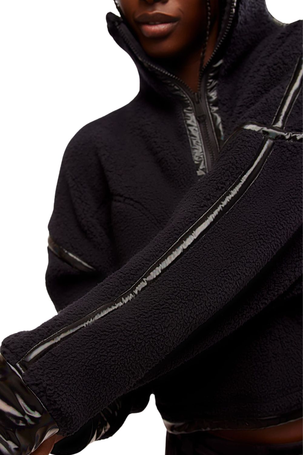 FP Movement Mountain High ½ Zip Fleece for Women in Black Shine