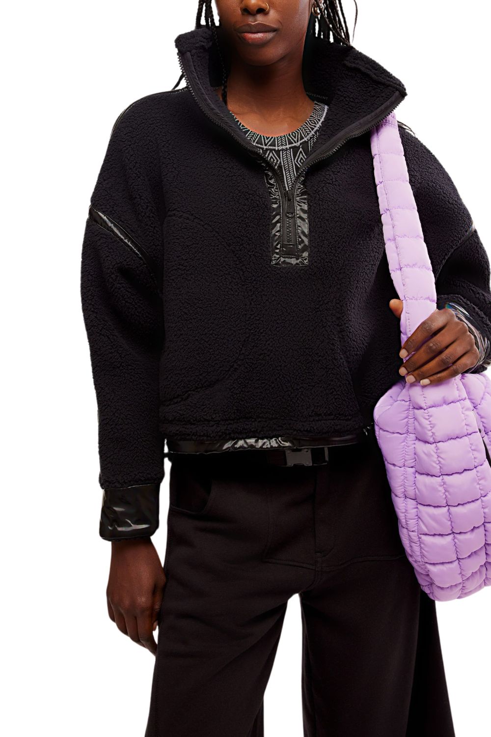 FP Movement Mountain High ½ Zip Fleece for Women in Black Shine