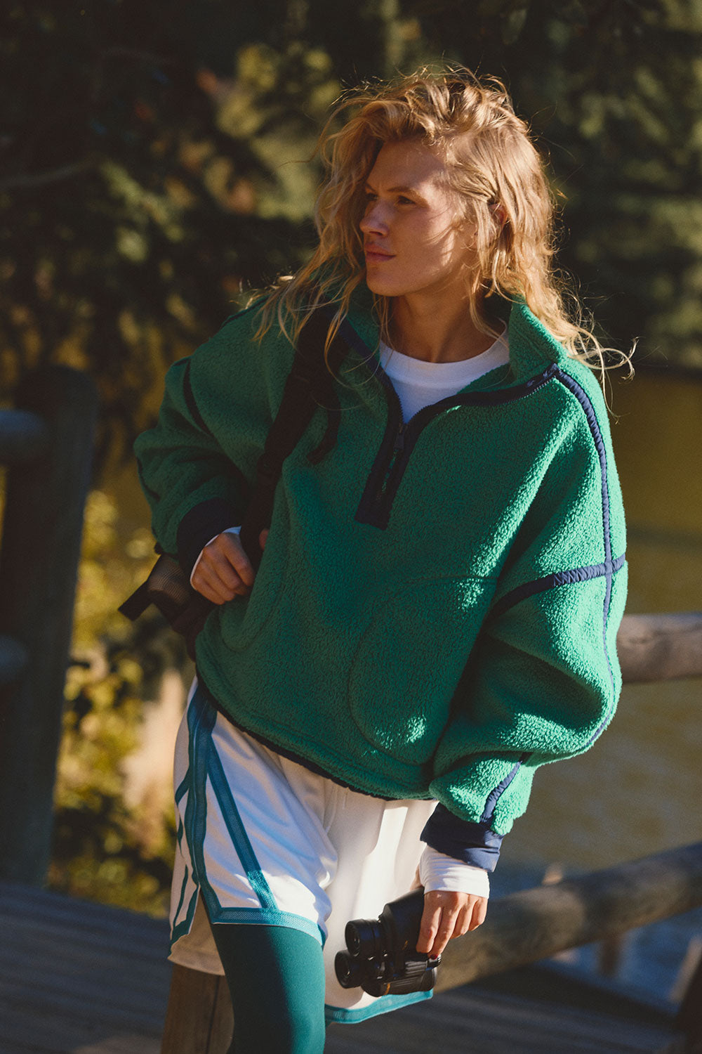 FP Movement Mountain High ½ Zip Fleece for Women in Green Glow