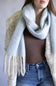  Free People Winter Chill Blanket Scarf for Women in Blue