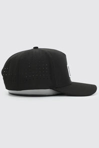 Black baseball cap on a white background