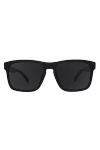 Black sunglasses on a white background