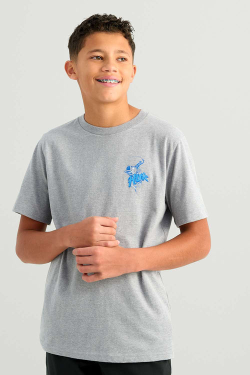 Huk Rodeo Bass T-Shirt for Boys in Grey