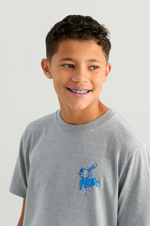 Huk Rodeo Bass T-Shirt for Boys in Grey