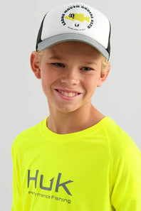 Huk Fishing Youth Pursuit Performance Crew T-Shirt for Boys in Yellow