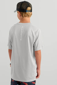 Huk Fishing Pursuit T-Shirt for Kids in Grey
