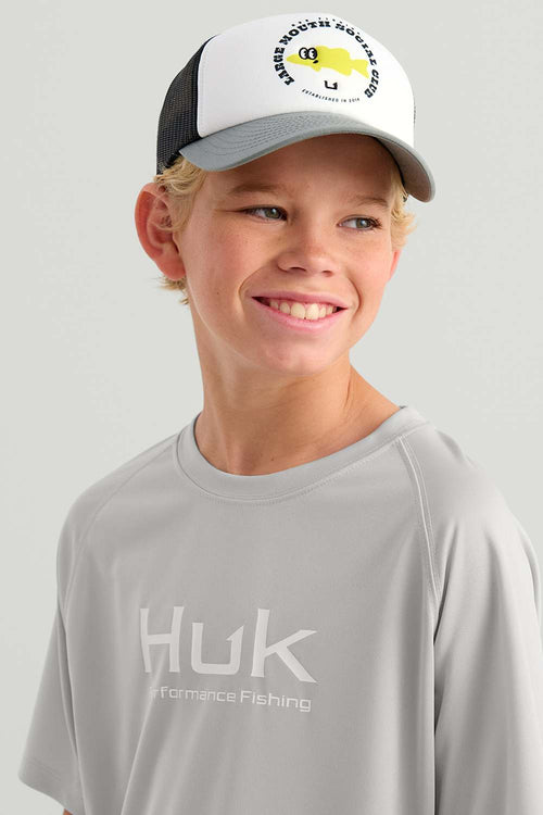 Huk Fishing Pursuit T-Shirt for Kids in Grey