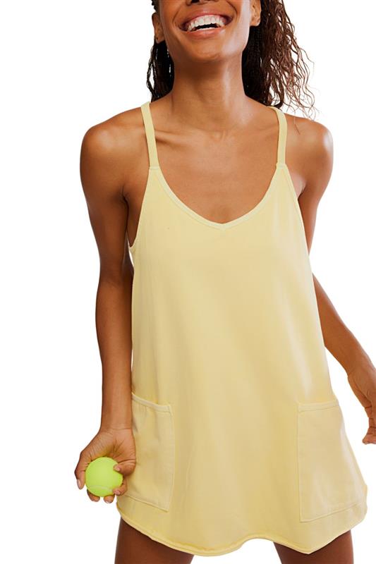 FP Movement Hot Shot Mini Dress for Women in Sunlit Yellow
