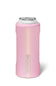 Pink sparkly slim can insulator with BruMate logo on front