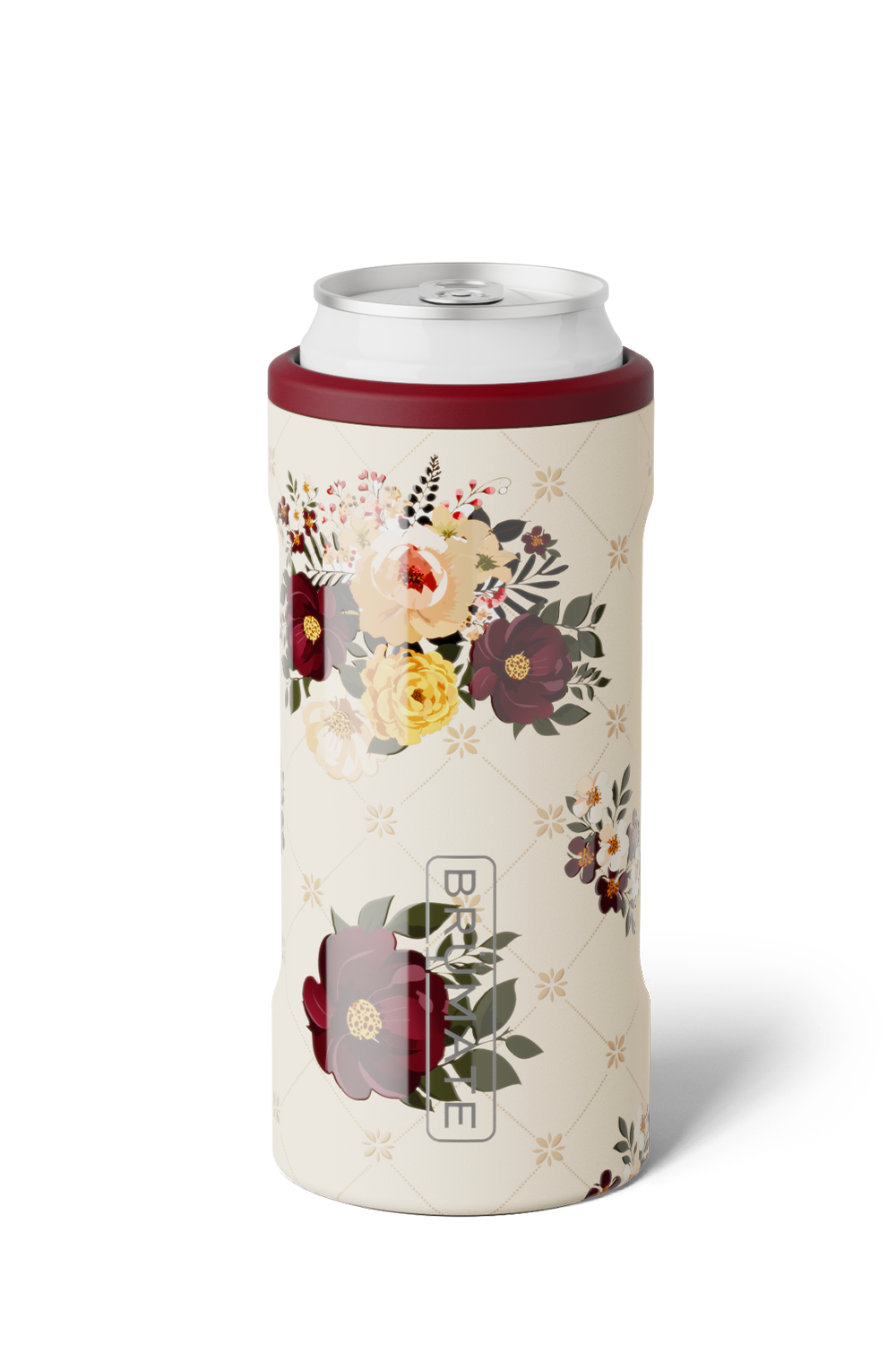 floral brumate slim can on white paper 