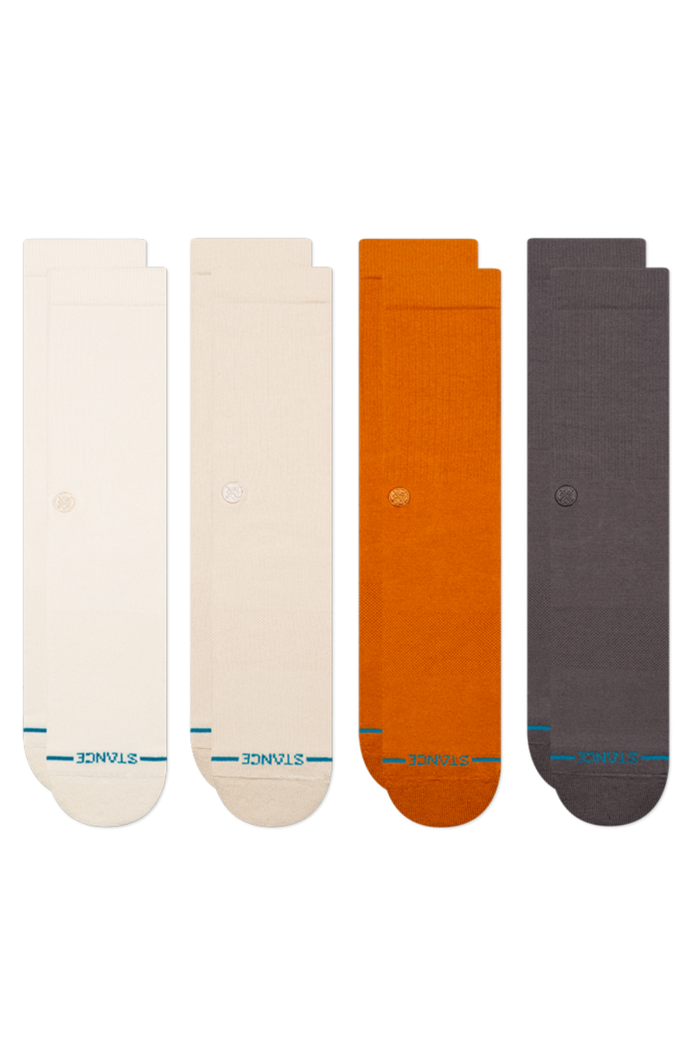 Stance Curren Crew Socks 4 Pack for Men in Canvas