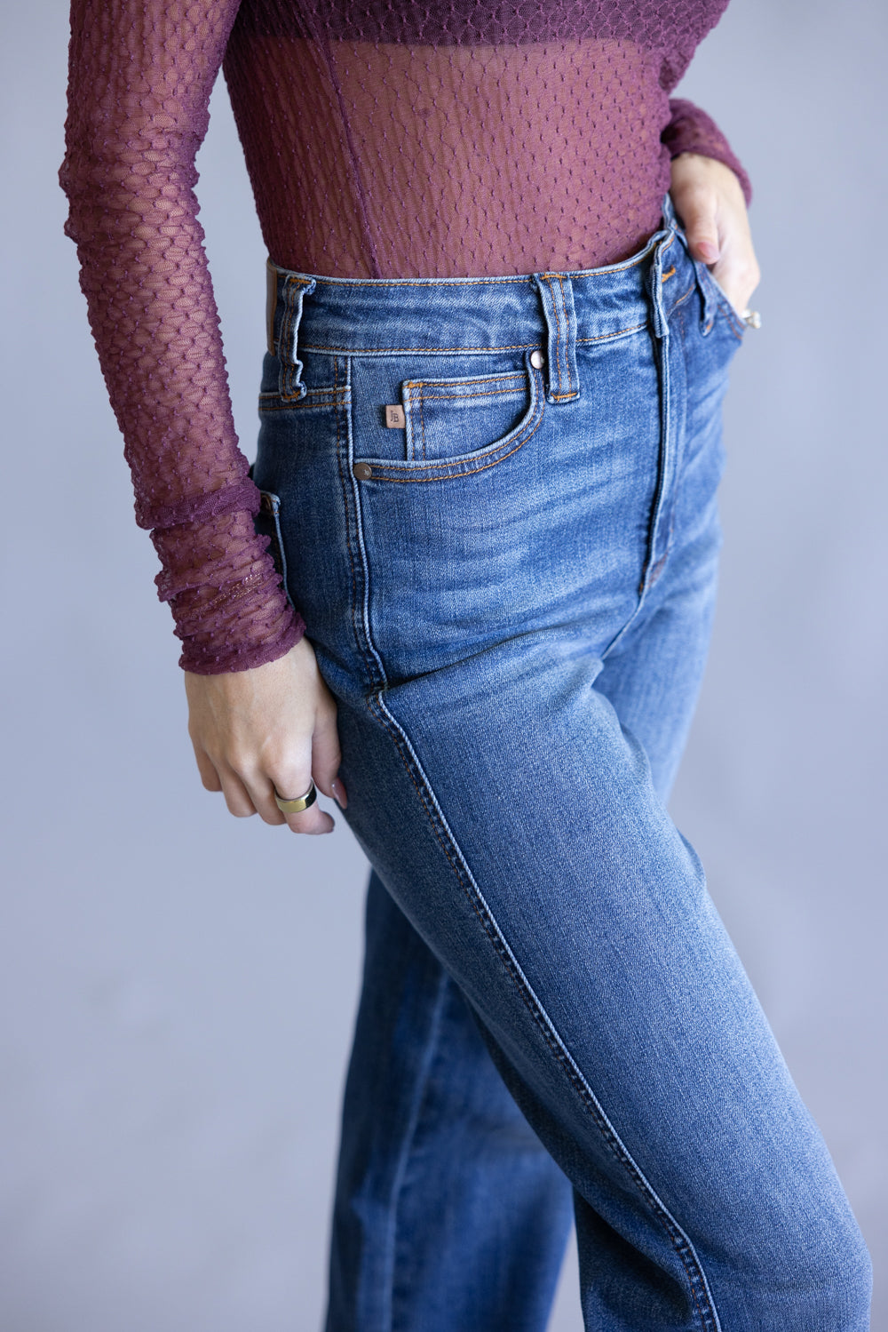 Judy Blue Tummy Control Straight Leg Jeans for Women 