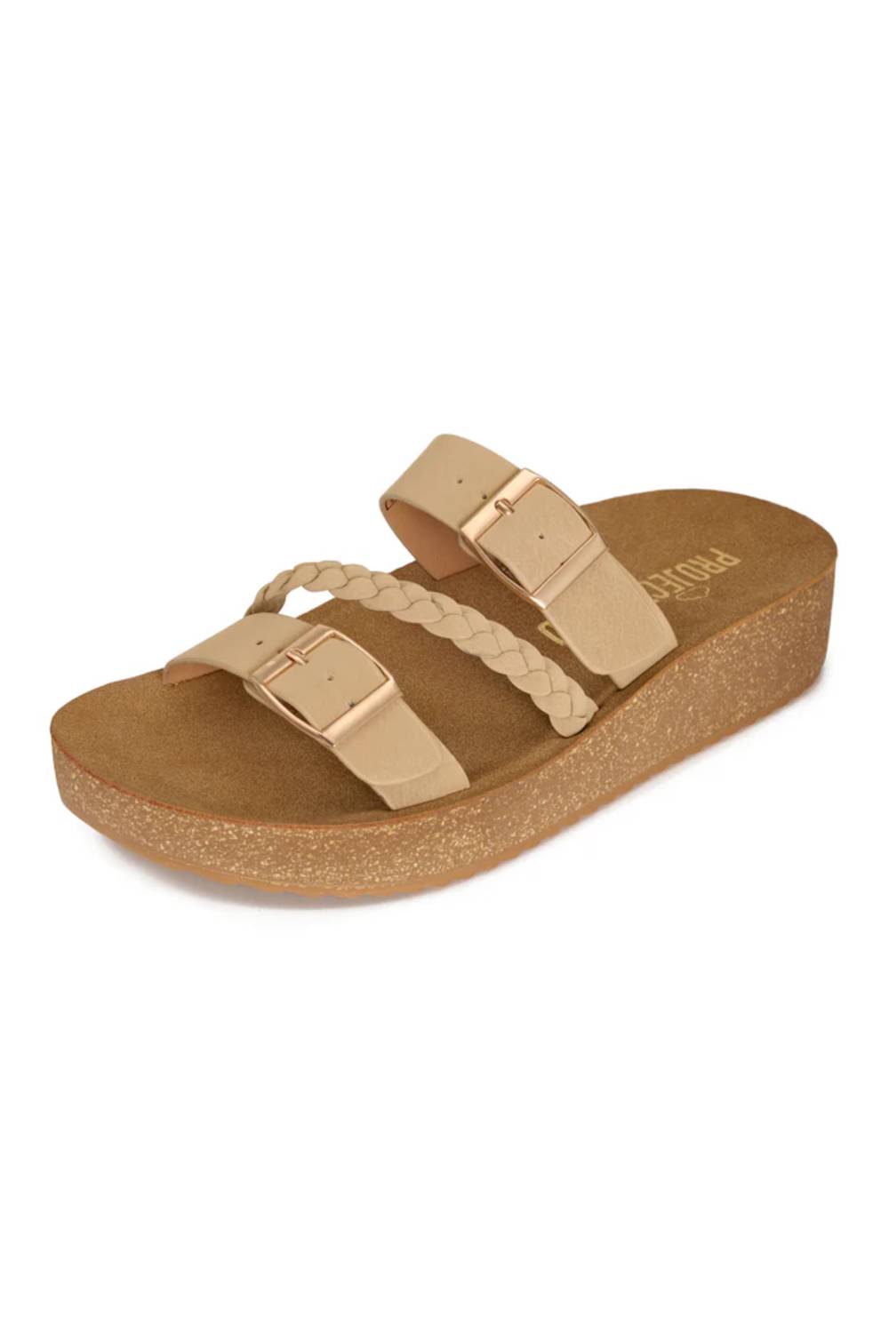 Project Cloud Kauai Platform Sandals for Women in Almond | PCD-103
