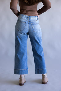 KanCan High Rise Crop Wide Leg Jeans for Women 