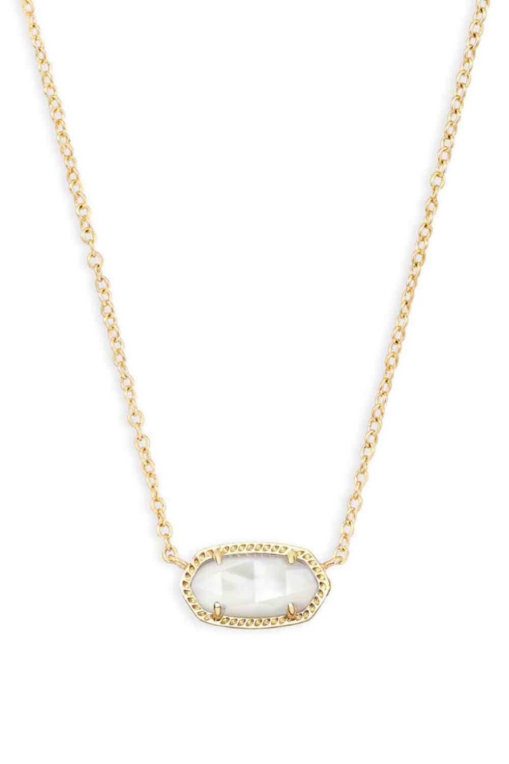 Kendra Scott Elisa Gold Pendant Necklace in Mother-of-Pearl | 4217711454