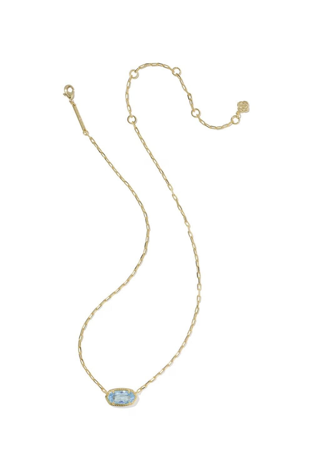 Kendra Scott Elisa Luxe Gold Short Pendant Necklace in Light Blue