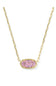 Kendra Scott Elisa Luxe Gold Short Pendant Necklace in Light Pink
