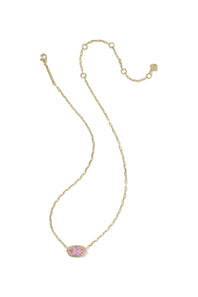 Kendra Scott Elisa Luxe Gold Short Pendant Necklace in Light Pink
