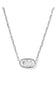 Kendra Scott Elisa Luxe Silver Short Pendant Necklace in White CZ | 9608890798