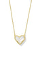 Kendra Scott Ari Heart Gold Pendant Necklace in Ivory Mother of Pearl | 9608890593