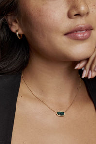 Kendra Scott Elisa Gold Pendant Necklace in Night Kyocera Opal | 9608802374