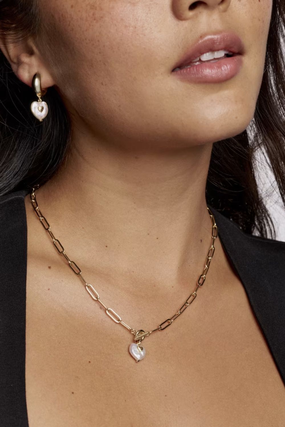 Kendra Scott Sasha Gold Chain Link Necklace in Pearl | 9608886290