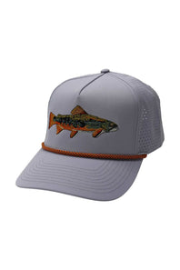 Local Boy Outfitters Rainbow Trout Perforated Rope Hat for Men in Storm Gray