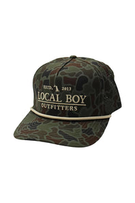 Local Boy Outfitters Perforated Rope Hat for Men in Green Camo