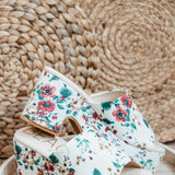 Beach by Matisse Terry Platform Floral Heels for Women in White