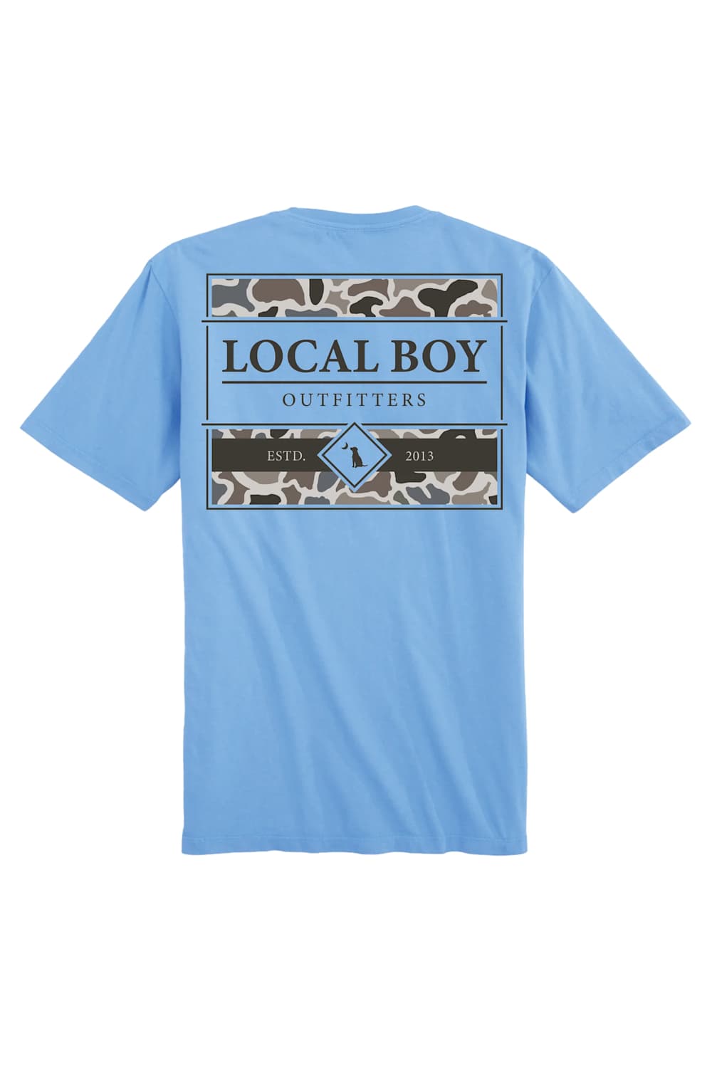Local Boy Youth Framed Camo T-Shirt in Washed Denim