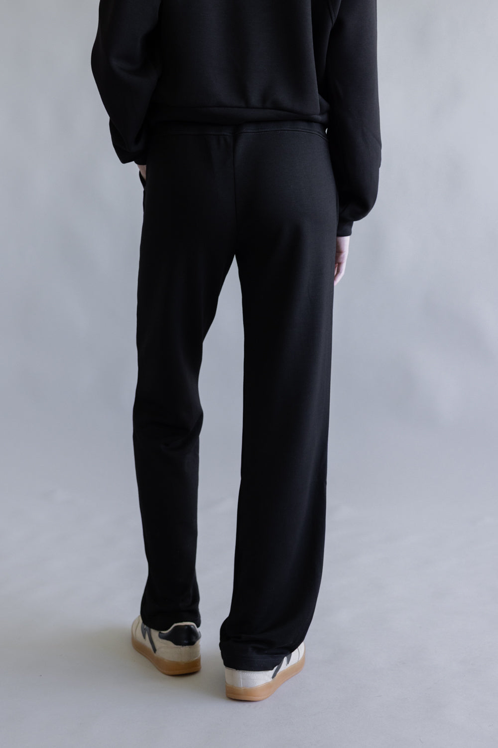 Love Tree Buttery Soft Wide Leg Jogger Pants for Women in Black