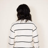 La Miel Pencil Striped Sweater for Women in Powder Off White
