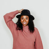 La Miel Mock Neck Sweater for Women in Rosewood