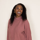 La Miel Mock Neck Sweater for Women in Rosewood