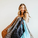 Large Carryall Quilted Puffer Bag for Women in Brown