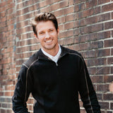 1897 Original 1/4 Zip Mock Neck Sweater for Men in Black Latte