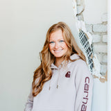 Carhartt Logo Sleeve Midweight Hoodie for Women in Light Purple