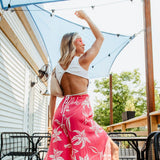 Angie Clothing Split Tropical Beach Pants for Women in Pink