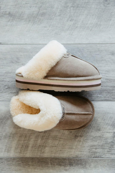 Bearpaw Retro Loki Slippers for Women in Stone Grey 