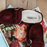 Birkenstock Buckley Shearling Suede Mules for Women in Maroon