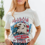Freedom Tour Eagle Graphic T-Shirt for Women in Ivory