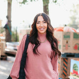 La Miel Mock Neck Sweater for Women in Rosewood