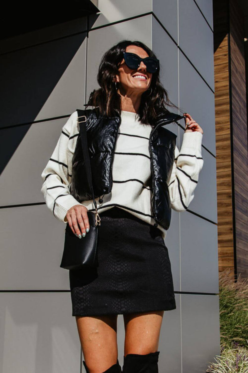 La Miel Short Sleeve Knit Sweater in Milk main image 1