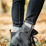 Los Cabos Taya Lace Up Lug Booties for Women in Black