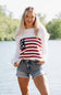 Miracle Knit American Flag Sweater for Women in White